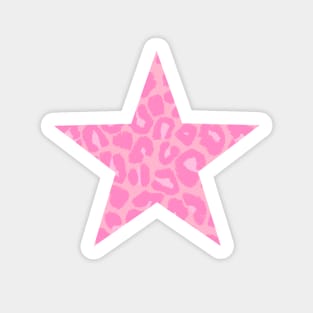 Pink Textured Leopard Star Print Design Sticker